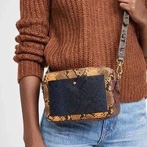 MADEWELL Women’s Multicolor Snake Embossed Leather Transport Camera Crossbody Ba